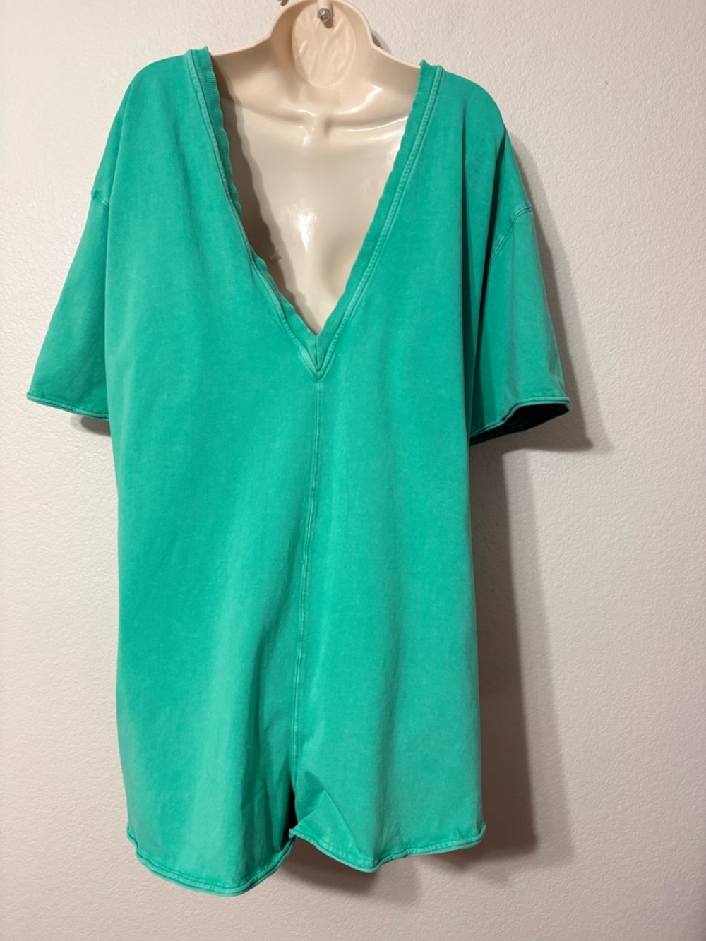 Free People Movement Hot Shot Casual Green Short Romper Oversized Roomy Pockets - Picture 11 of 16